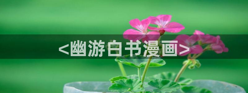 奇漫屋免费官方网站：<幽游白书漫画>